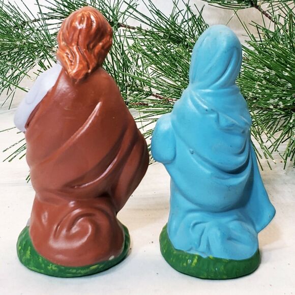 Vintage NATIVITY Manger Creche Figures Paper Mache Composite Joseph Mary Japan - Picture 2 of 9